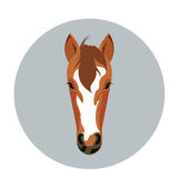 Ló arca lapos ikon illusztráció
