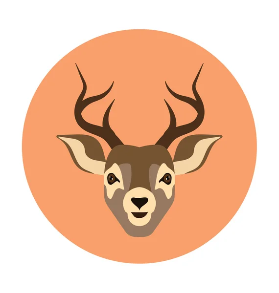 Reindeer Head Bold Vector Icon — Stock Vector