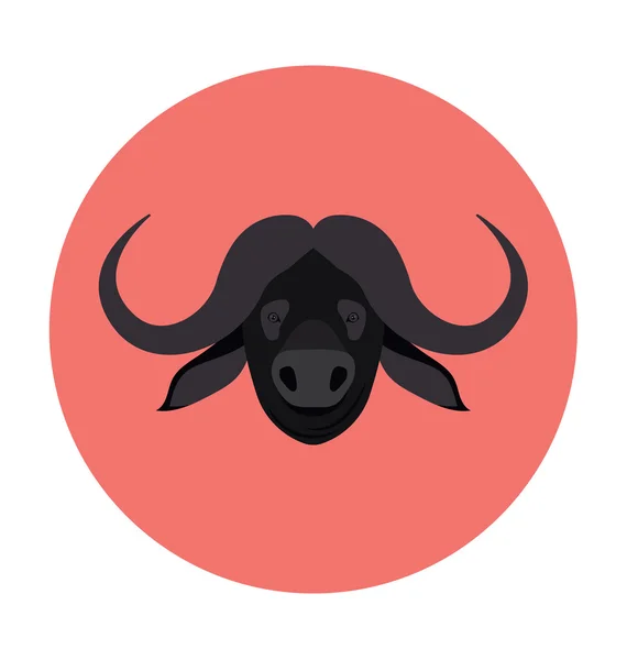 Afrikai Bull lapos ikon illusztráció — Stock Vector