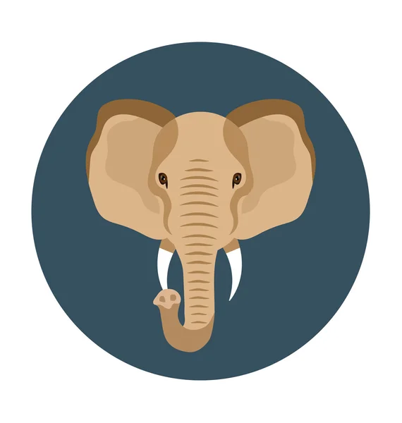 Elefante cara audaz Vector icono — Archivo Imágenes Vectoriales