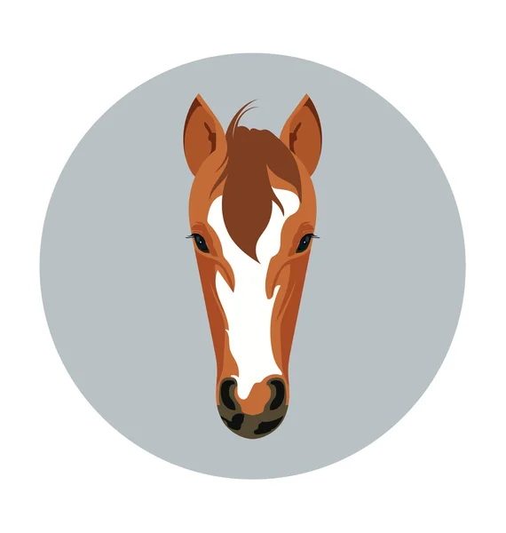 Illustration d'icône plate de visage de cheval — Image vectorielle