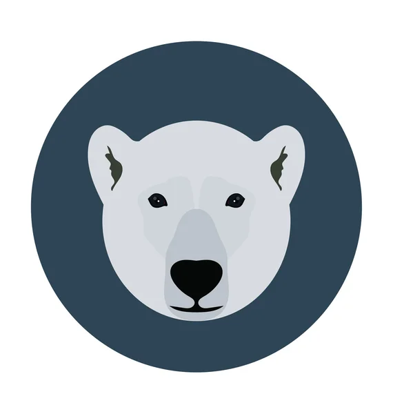 Polar Bear  Flat Icon Illustration — Stock Vector