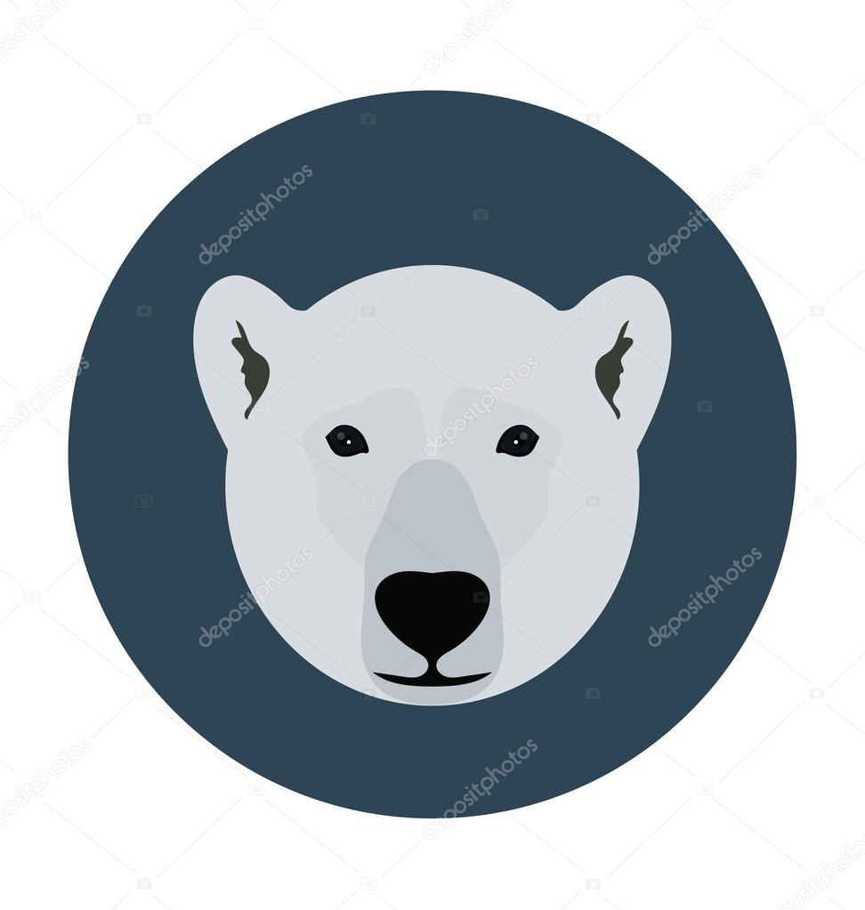 Polar Bear  Flat Icon Illustration
