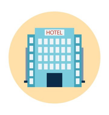 Otel binası vektör çizim renkli