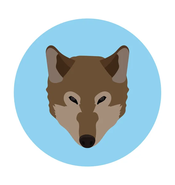 Canis Lupus płaski ikona ilustracja — Wektor stockowy