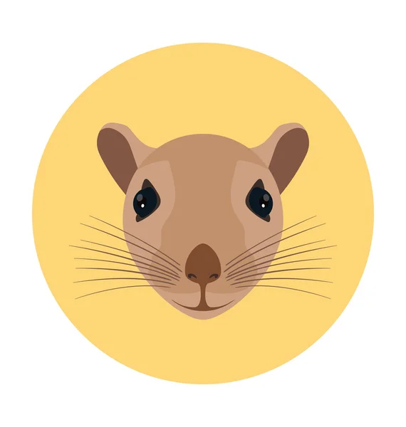 Illustration d'icône plate de rat — Image vectorielle