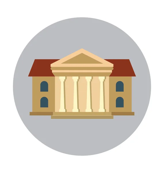 裁判所の建物の色のベクトル図 — ストックベクタ