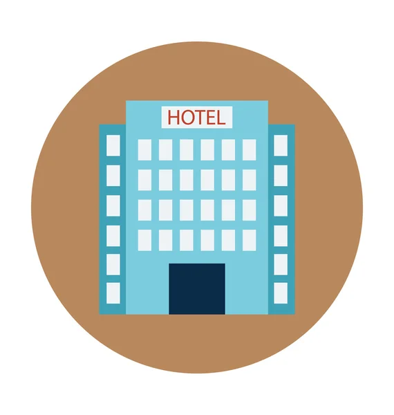 Hotel Building Ilustración vectorial coloreada — Vector de stock