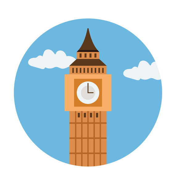 Big Ben Colored Vector Illustration