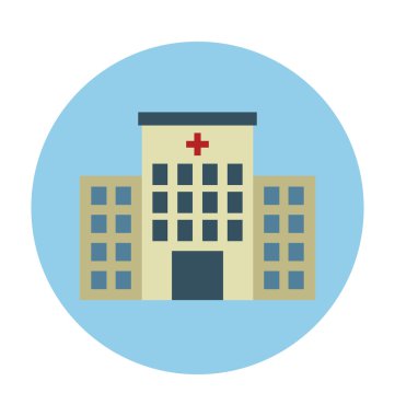 Hastane Binası vektör çizim renkli