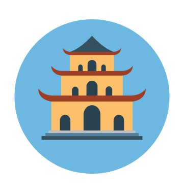 Bungalov vektör çizim renkli