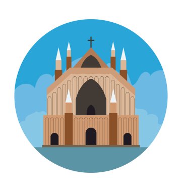 Kilise renkli vektör çizim