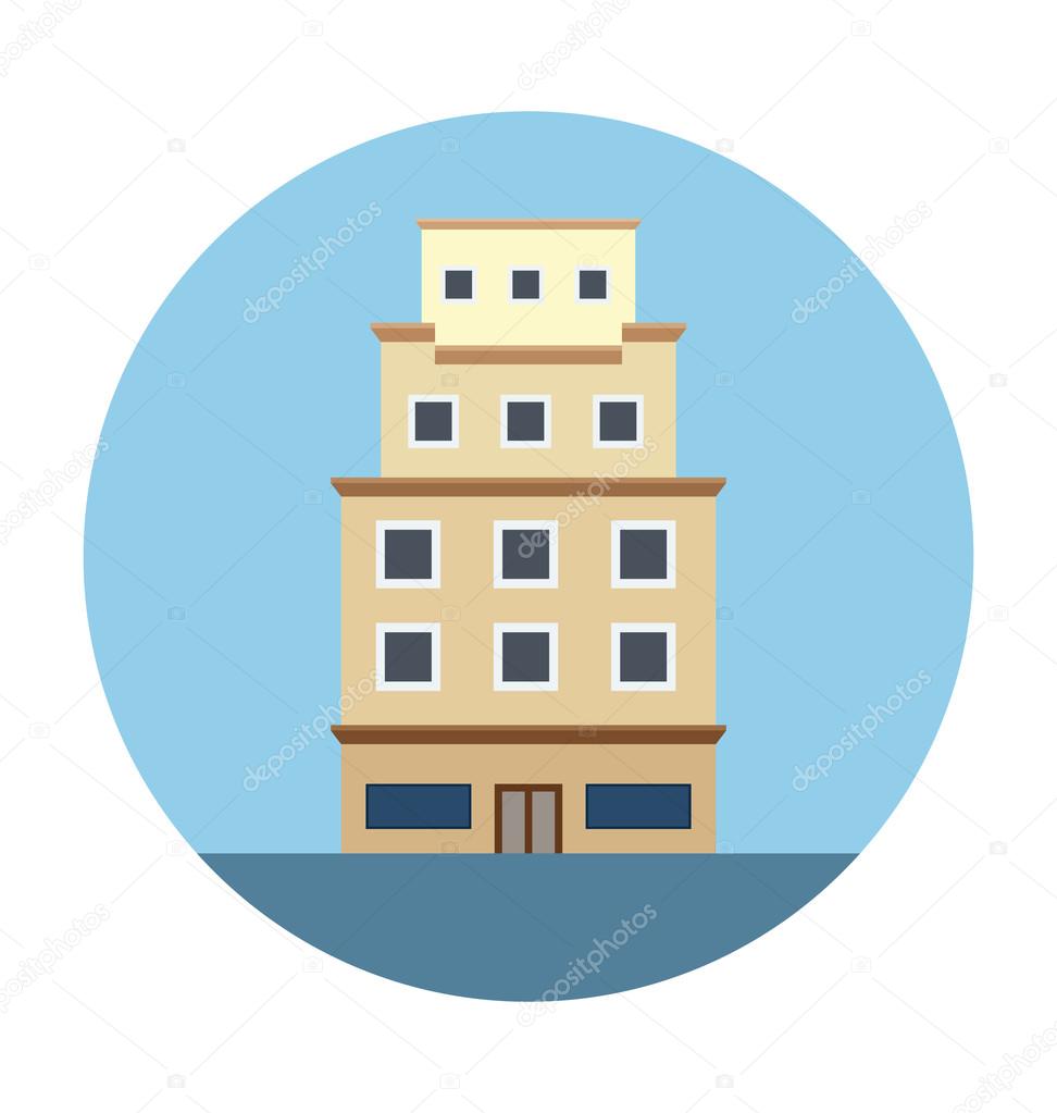 Residential Flats Colored Vector Illustration