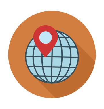 Küre PIN vektör çizim renkli