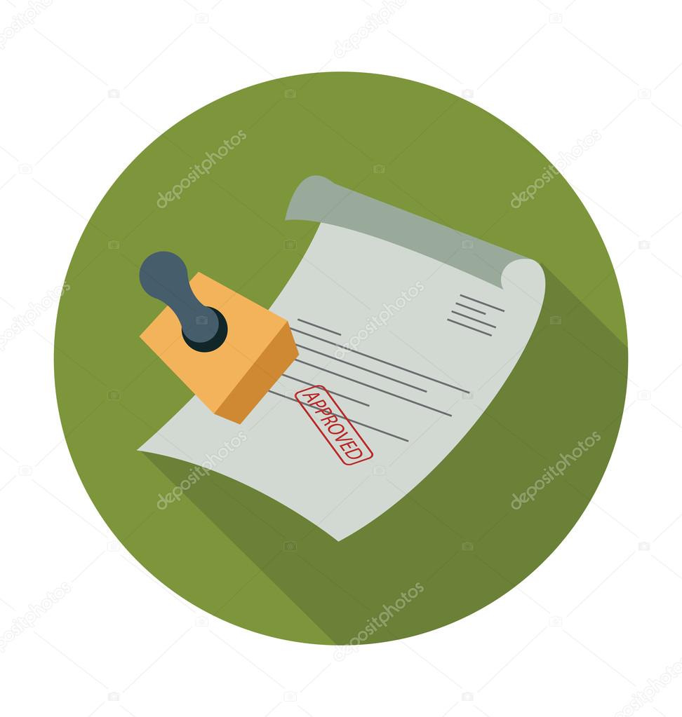 Stamped Documents Colored Vector Illustration