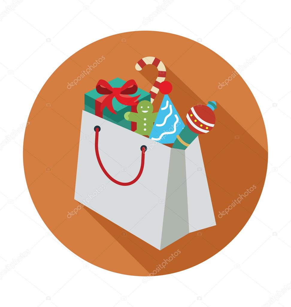 Christmas Shopping Colored Vector Icon