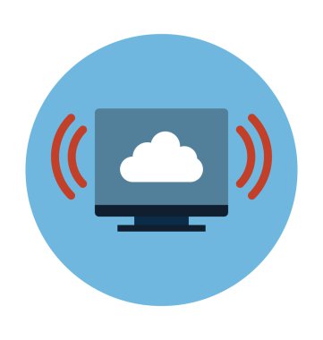 Ekran bulut vektör çizim renkli