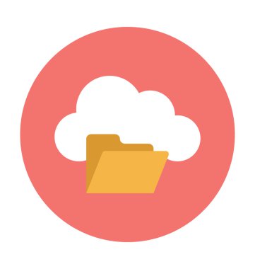 Bulut klasör vektör çizim renkli