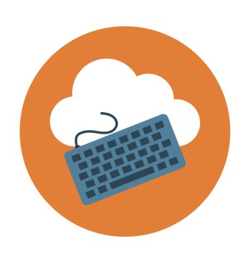 Bulut klavye vektör çizim renkli