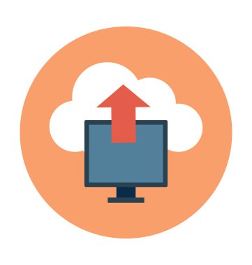 Bulut Upload renkli vektör çizim