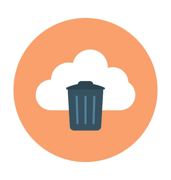 Cloud Trash Colored Vector Illustration — Stock Vector