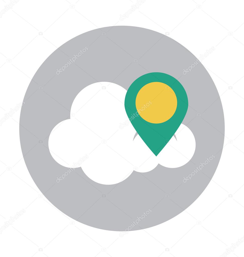 Cloud Navigation Colored Vector Illustration