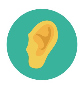 İnsan kulağının renkli vektör simgesi