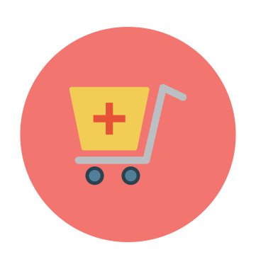 Tıbbi arabası renkli vektör simgesi