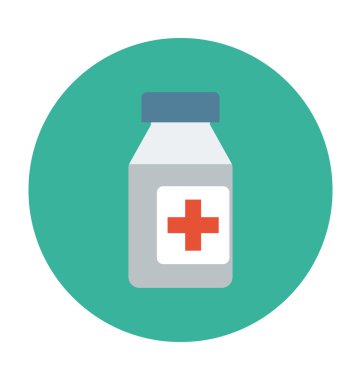 Tıp şişe renkli vektör simgesi