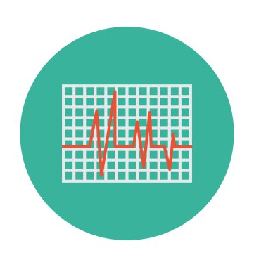 Kalp atışı ekran renkli vektör simgesi