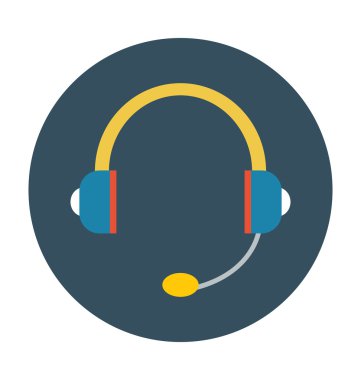 Kulaklık renkli vektör simgesi