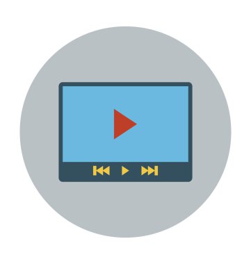 Video Player Colored Vector Icon clipart