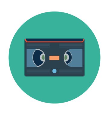 Video kaset renkli vektör simgesi