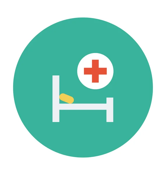 Cama de hospital Vector de color Icono — Vector de stock