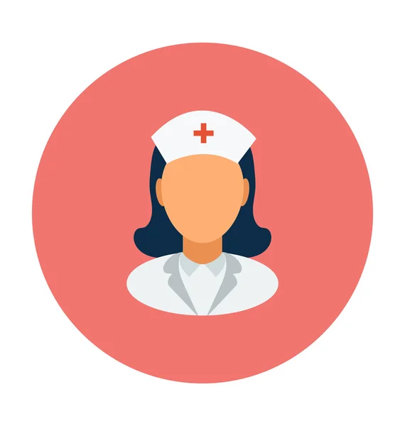 Verpleegkundige gekleurde Vector Icon — Stockvector