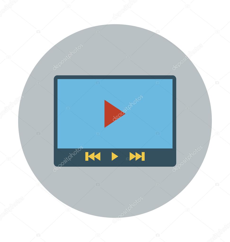 Video Player Colored Vector Icon
