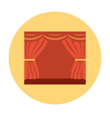 Sinema Salonu renkli vektör simgesi