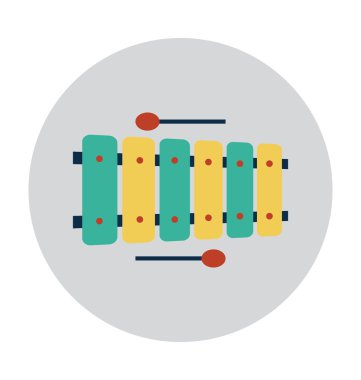 Ksilofon renkli vektör simgesi