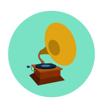Gramofon renkli vektör simgesi