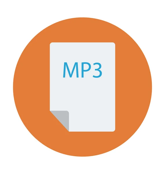 Ícone de vetor colorido de arquivo Mp3 — Vetor de Stock