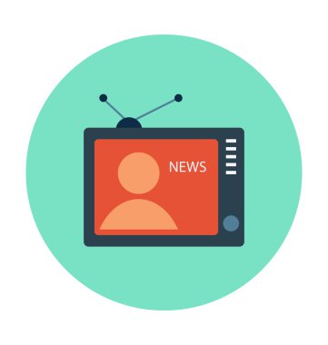 Vintage Tv renkli vektör simgesi