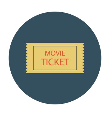 Film bilet renkli vektör simgesi