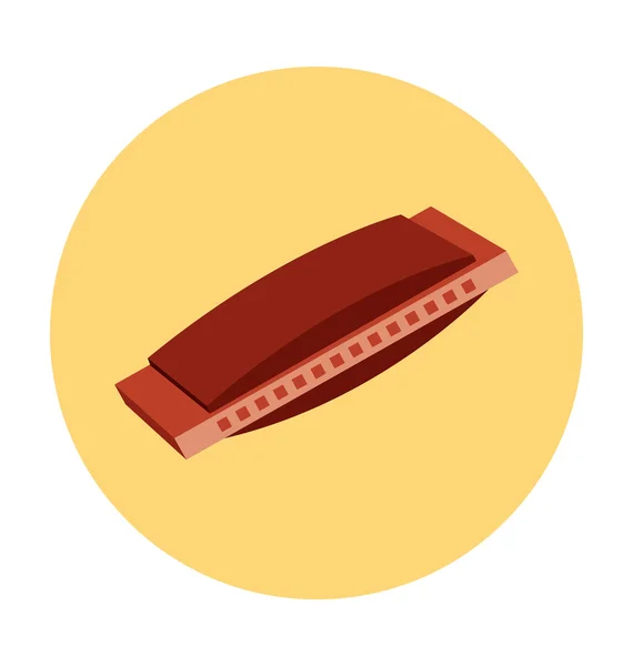 Harmonica Colored Vector Icon — Stock Vector