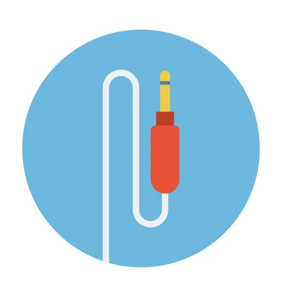 Jack Cable Colored Vector Icon — Stock Vector