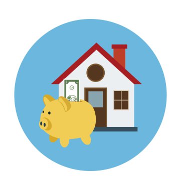 Home Saving Colored Illustration