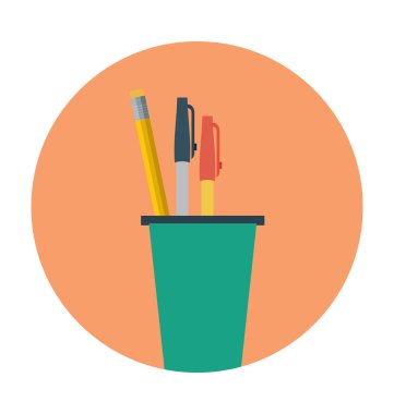 Vektör çizim kalem tutucu renkli