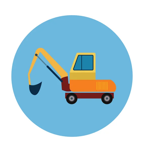 Ilustração colorida do vetor da máquina escavadora da construção —  Vetores de Stock