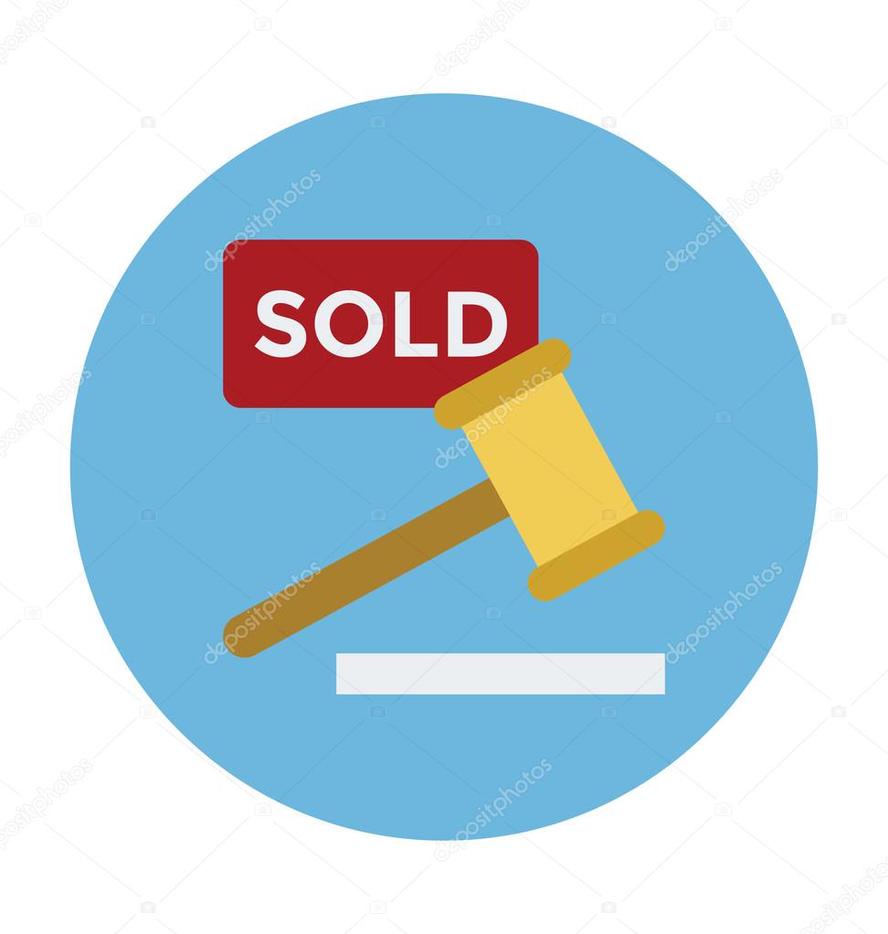 Auction Symbol Colored Vector Illustration