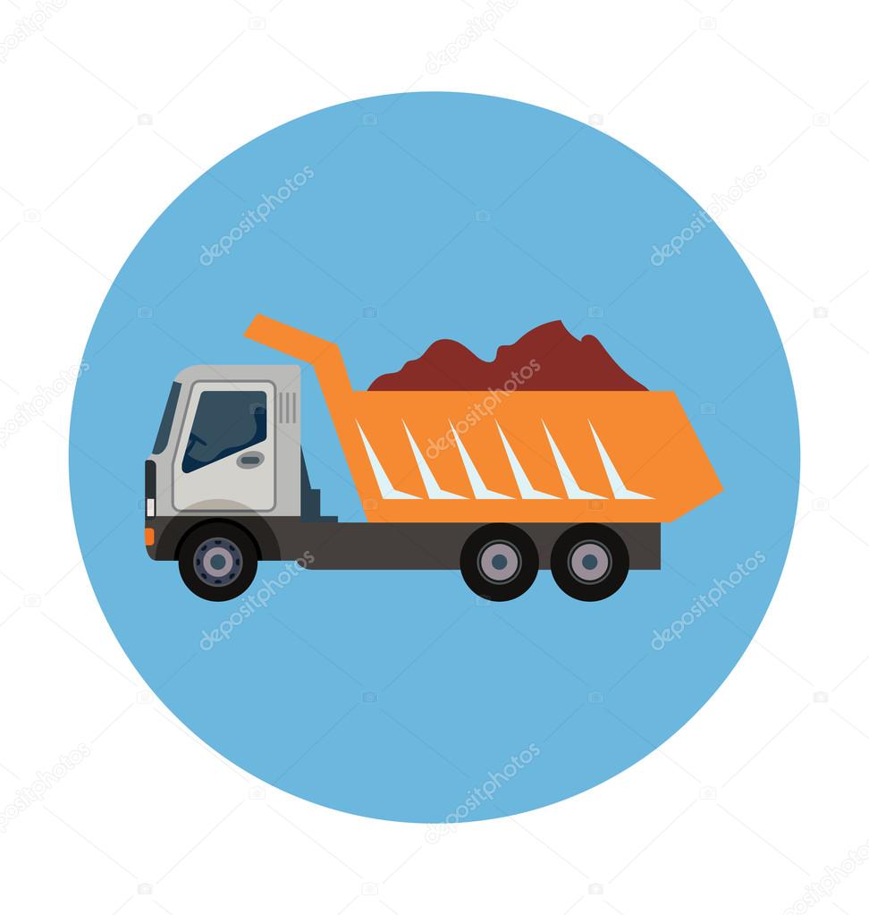 Construction Truck Colored Vector Illustration