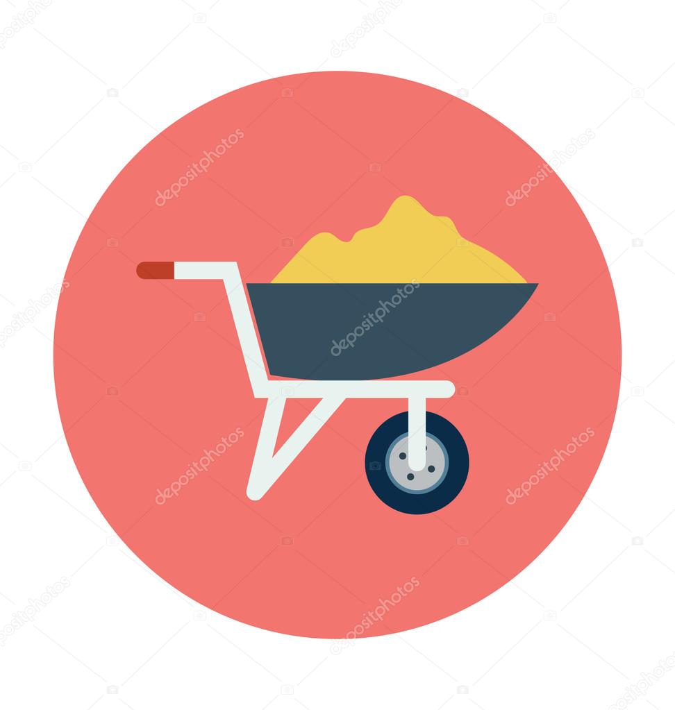 Loaded Barrow Colored Vector Illustration